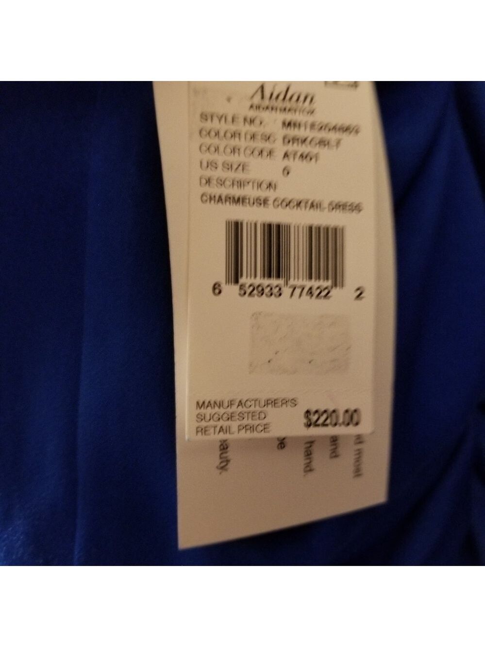Aidan Mattox Charmeuse Blouson assymetrical handkerchief hem cocktail dress NWT - Picture 8 of 10